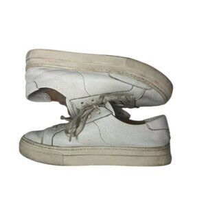 SOLUDOS Sneakers Women's Size 9.5 White Platform Leather Laces Low Top Shoes